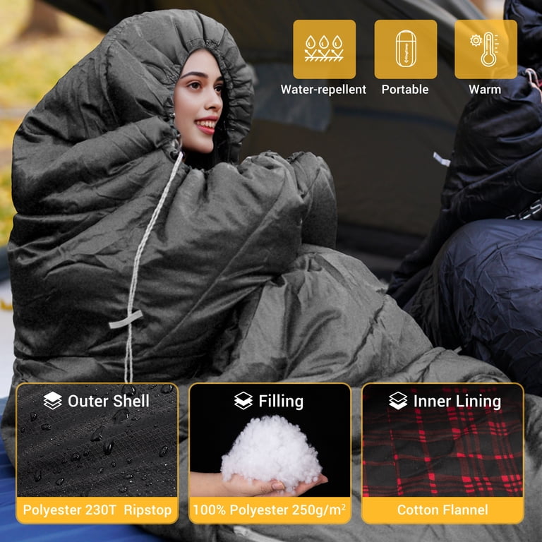 KingCamp XL Cotton Flannel Oversized Sleeping Bag photo 5