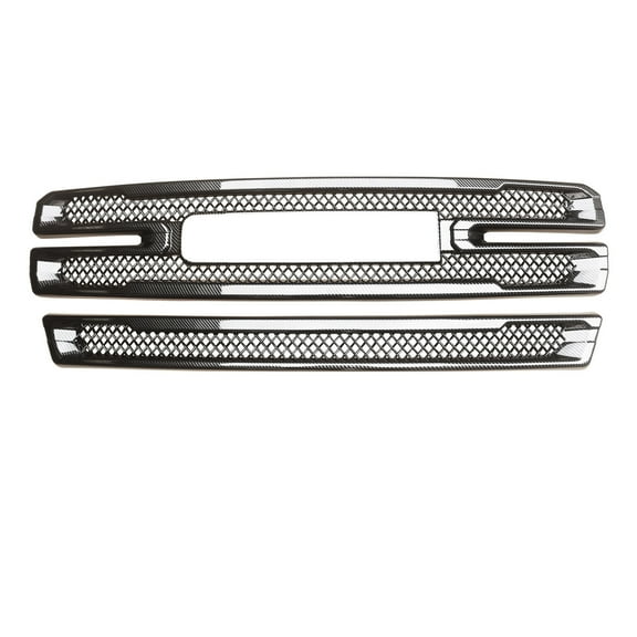 NINTE Front Grill Cover for 2019-2022 GMC Sierra 1500 SLT AT4 Carbon Fiber Style Mesh Grille