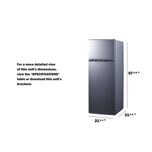 Summit Appliance CP978PL 22 in. Wide Top-Mount Refrigerator-Freezer