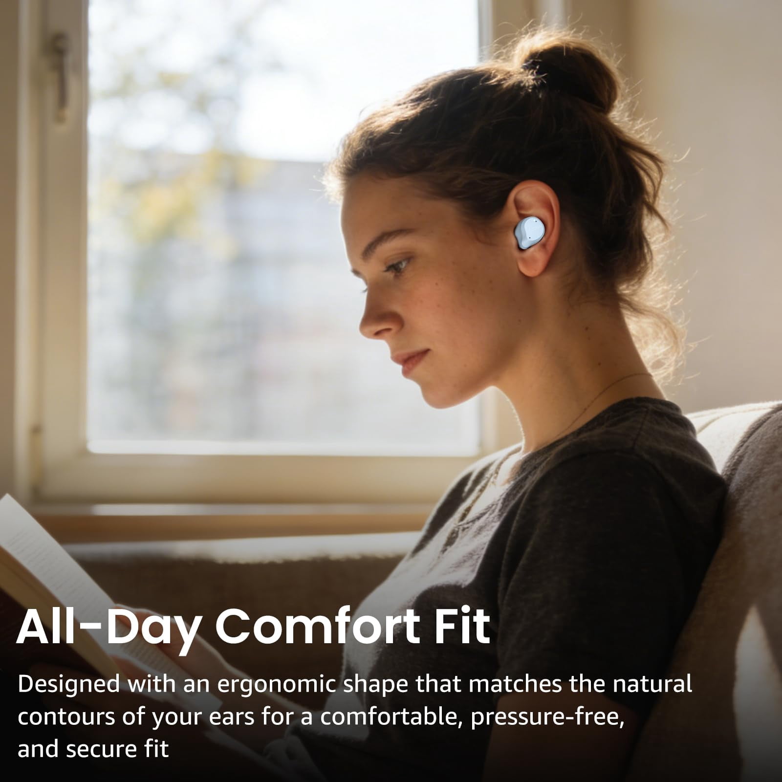 TOZO NC9 Hybrid Active Noise Cancelling Wireless Earbuds, 6 Mics ENC Clear Call, 60H Play, IPX8 Waterproof, Stereo Bass, APP-32EQ, LED Display, Light Blue