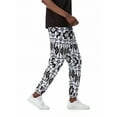 thumbnail image 4 of Men Cotton Baggy Hippie Yoga Harem Pants Funky Printed Plus Size Trousers Sports Boho Wide Leg Baggy Harem Pants with Pockets Black XL, 4 of 5