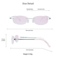 thumbnail image 4 of LifeArt Pure Titanium Frame Glasses/Blue Light Blocking Reading Glasses, Reduce Eyestrain,Stylish for Women(Pink,+0.50 Magnification), 4 of 5