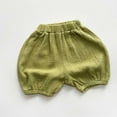 thumbnail image 2 of Bainana Toddler Girls Boys Shorts Solid Color Elastic Waist Taper Leg Shorty Breathable Soft Summer Kids Shorts Green Size 3-4 Years, 2 of 5