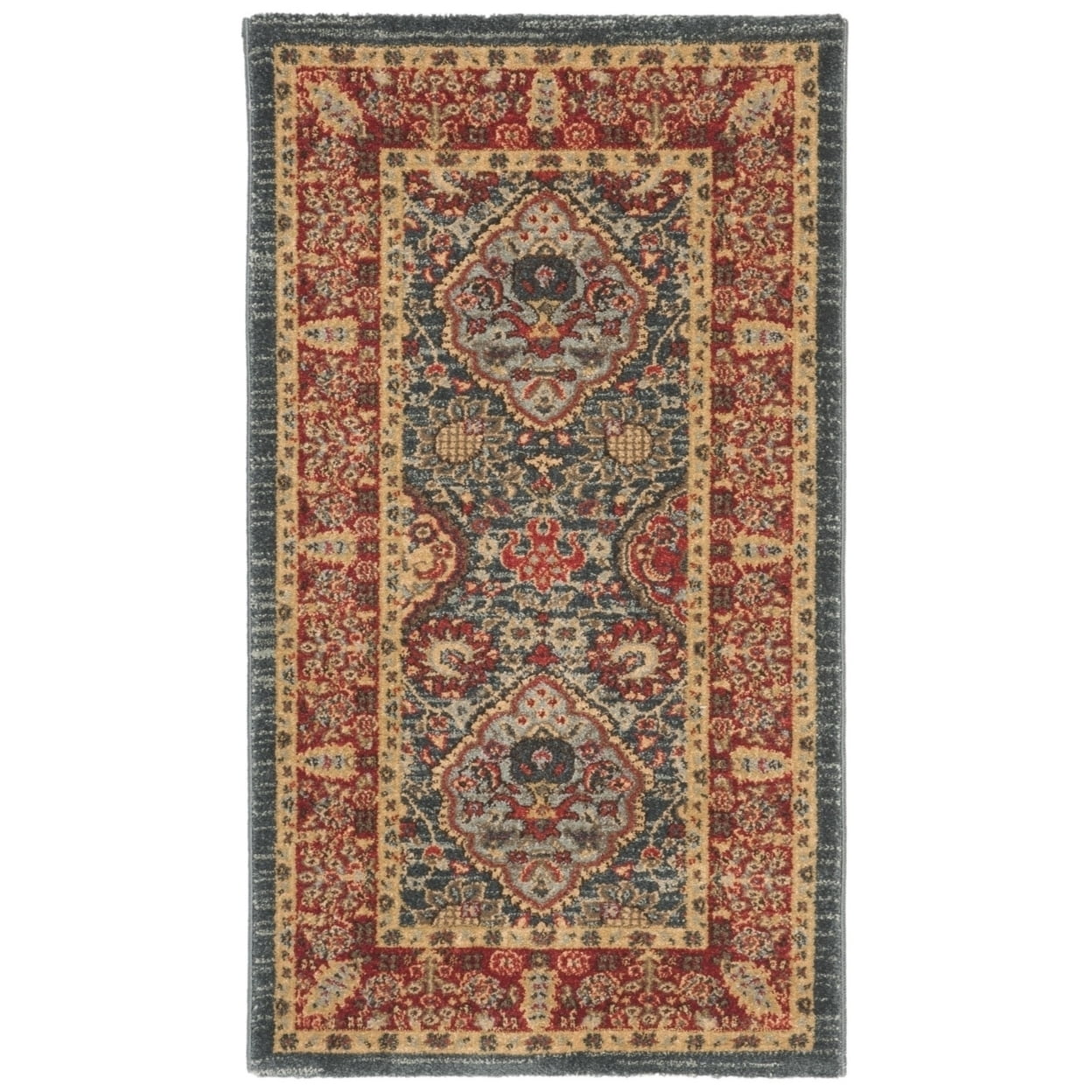 SAFAVIEH Mahal Napier Alfombra Oriental para Ãrea, Azul Marino/rojo, 9' x 12'