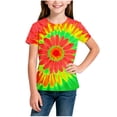 thumbnail image 4 of Ashirexll T-Shirts pour Filles à Manches Courtes Imprimés Col Rond Demi-Manches Haut pour Enfants Décontracté Polyvalent, 4 of 5