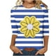 thumbnail image 1 of Camisetas Casuales de las Mujeres de Moda Impresa 3/4 Mangas Blusa Cuello Redondo para el Hogar Y Diario, 1 of 4