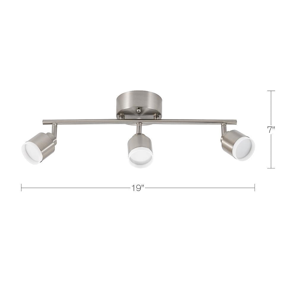 Open Box 19 In. 3-Light Brushed Steel Integrated LED Track Lighting Kit