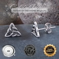 thumbnail image 3 of SilverCloseOut Aretes de Botón con Forma de Triángulo Triquetra Celta Irlandés de Plata Esterlina para Mujer - 0,27 Pulgadas, 3 of 8