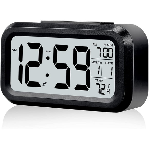 Despertador pequeno reloj despertador digital pantalla LCD de 5.1 con calendario de fecha de repeticion pantalla de alarma de temperatura cabecera facil de instalar negro Zhivalor ZSY 0108 Walmart en ...