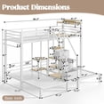 thumbnail image 5 of Newest Twin Over Twin Triple Metal Bunk Bed, Heavy-Duty 3-Bed Frame with Storage Stair Drawers for Bedroom, White, 5 of 13