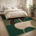 thumbnail image 3 of ODIKA 8'x10' Washable Area Rug Green Beige Geometric Abstract Modern Art Style with Bold Shapes for King Size Bedroom Under Bed, Master Suite, Non-Shedding, Easy Care, 3 of 7