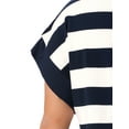 thumbnail image 5 of DARING DIVA Plus Size Tunic Short Sleeve Striped Casual t Shirt Dress 1X Blue, 5 of 7