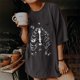 thumbnail image 2 of Camiseta de manga corta suelta con estampado de manga caída de Halloween para hombres y mujeres Pompotops hfajkhk140155, 2 of 9