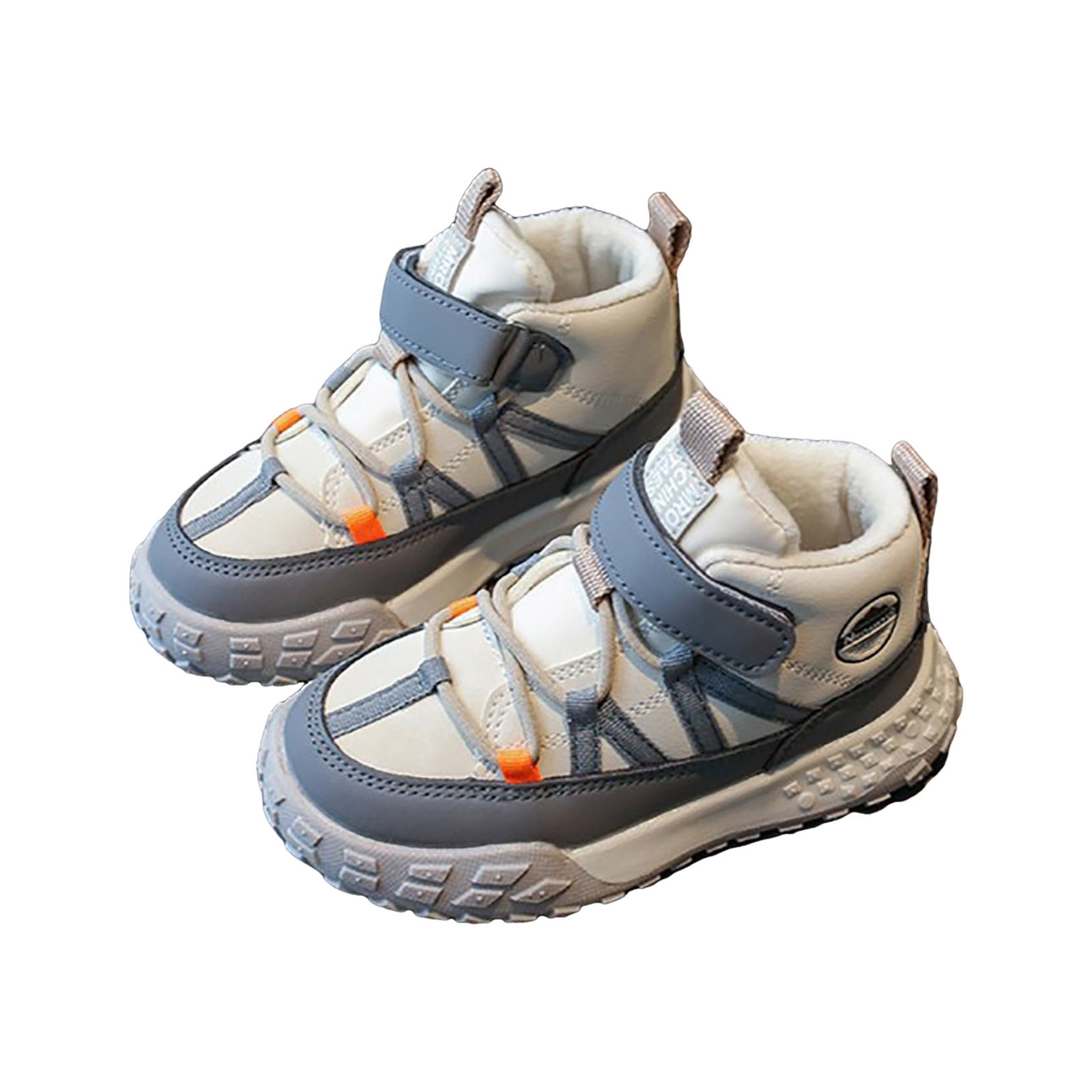 YDFCWXW Kids Hiking Boots Waterproof Girls Hiking Boots Durable TPR Traction Outsole Girls Hiking Shoes Anti-Skid Athletic Hook and Loop Closure Kids Hiking Shoes for Outdoor (Grey, 1)