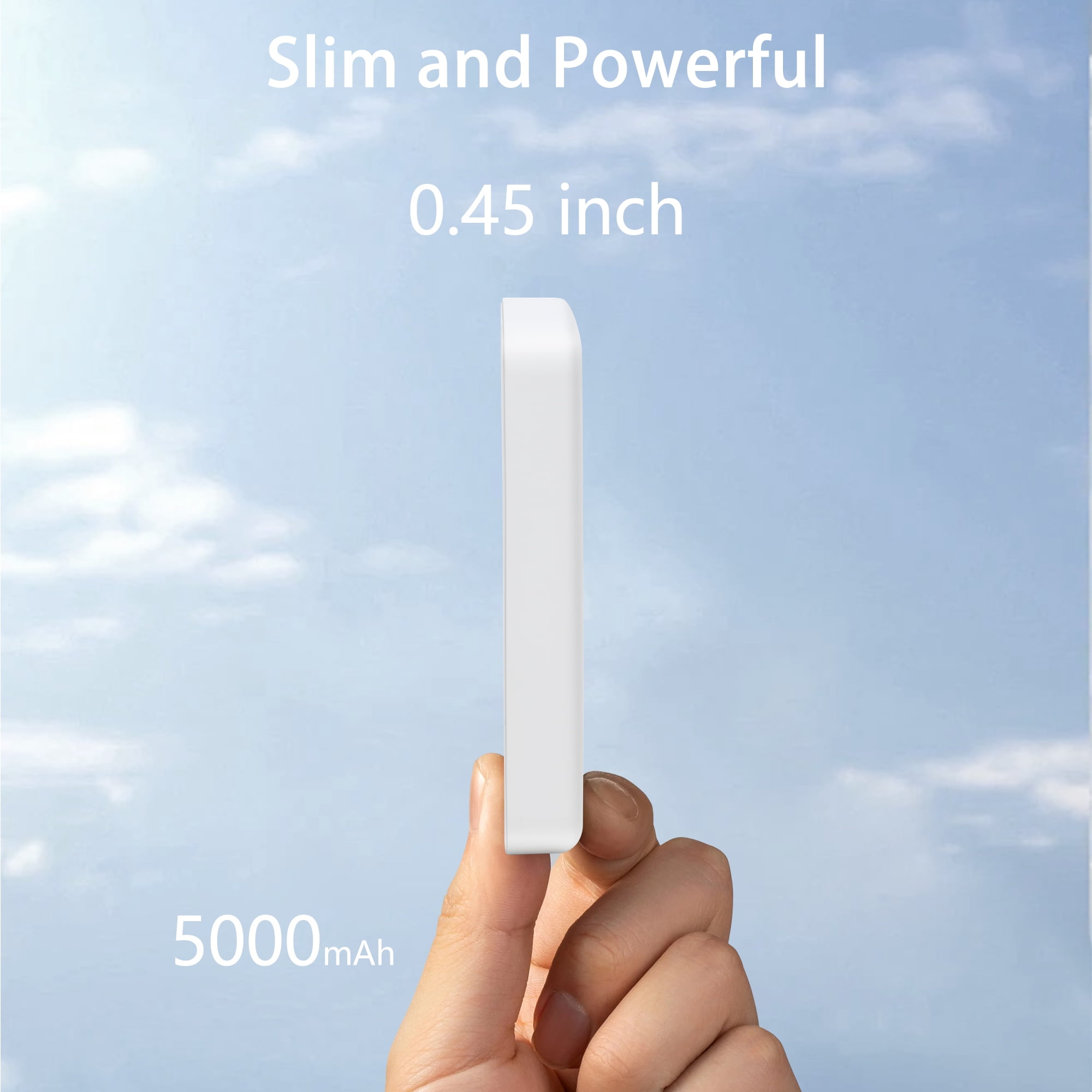 Magnetic Power Bank 5000mAh, Wireless Portable Charger, 15W Fast Charging Battery Pack , Compatible with Magsafe, iPhone 15/15 Plus/15 Pro/15 Pro Max, iPhone 14/13/12 Series