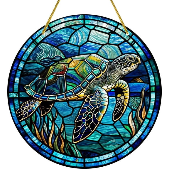 AatoeaX Beautiful Sea Turtle Acrylic Hanging - Oceanic, Serene for Coastal Spaces, Beach House Decor [Sea Turtle, Acrylic Hanging, Oceanic, Serene, Coastal, Beach House Decor]