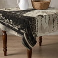 thumbnail image 4 of Paris Tower Table Cloth Waterproof Tablecloths, Vintage Words Beige Grey Tablecloth Dining Table Cover for Kitchen Party Tabletop Outdoor, Square Tablecloth 60x60 Inch, 4 of 9