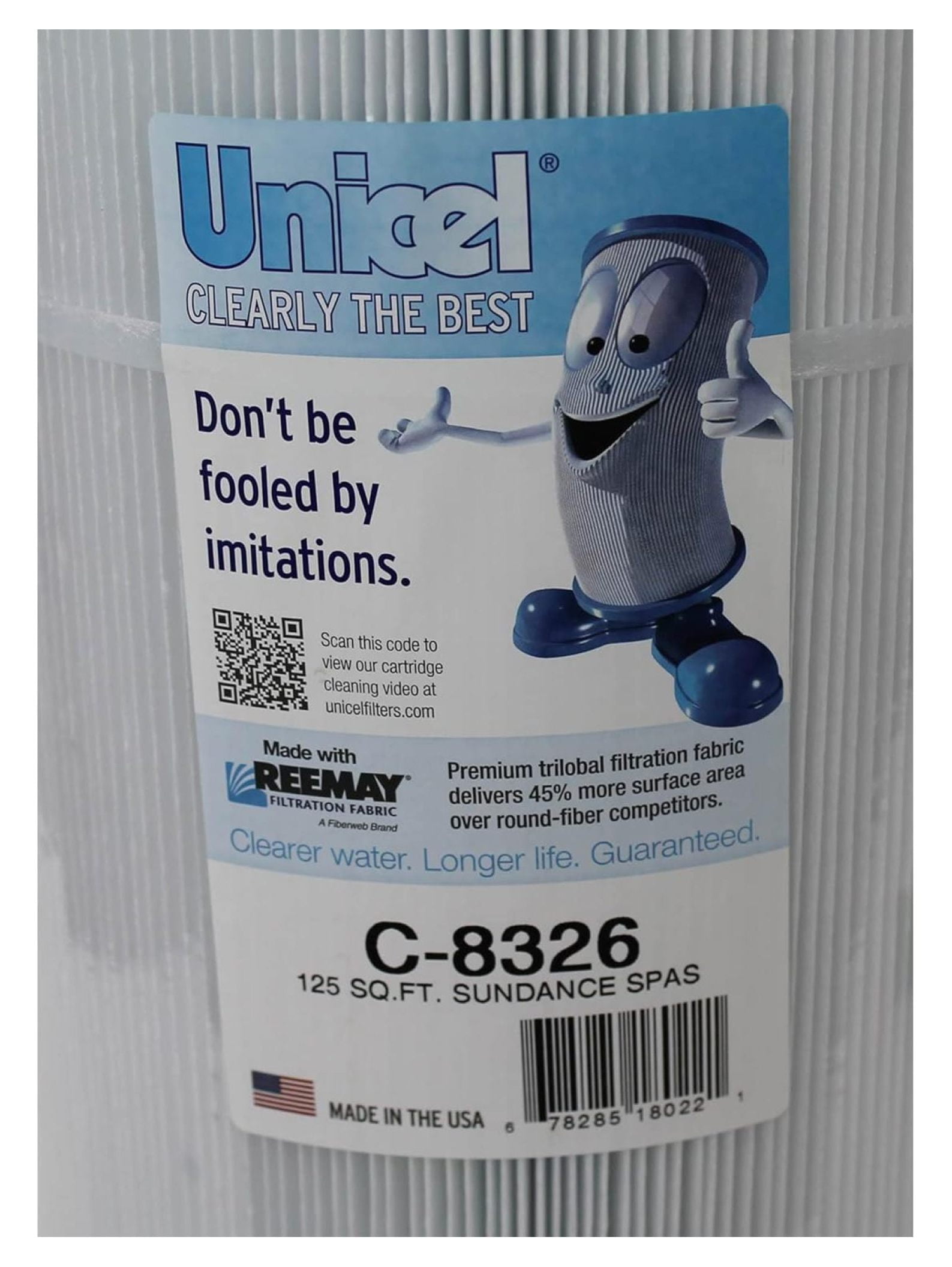 C-8326 125 Square Foot Media Replacement Hot Tub Spa Filter Cartridge with 199 Pleats, Compatible with Sundance Spas