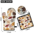 thumbnail image 6 of Autumn Fall Leaves Pattern Kitchen Oven Mitt and Pot Holder Sets 2 Pcs for Baking, Cooking and Grilling, Heat Resistant Up To 392 °F, 6 of 7