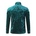 thumbnail image 4 of VSSSJ Men's Turtleneck Long Sleeve Fuzzy Sherpa Tops Slim Fit Fleece Fluffy Soft Fashion High Neck Sweater Pullover Sweatshirts Green XL, 4 of 5