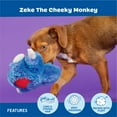 thumbnail image 5 of BARK Zeke The Cheeky Monkey Blue White Monkey Dog Toy All Sizes, 5 of 9