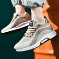 thumbnail image 4 of Mens Shoes,Elevator Casual Sneakers Lightweight Breathable Mesh Trainers Lace Up Sports Footwear With Hidden Lift Heel Technology,Shoes for Men,Khaki,7.5, 4 of 5