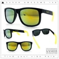 thumbnail image 2 of Kush Classic Matte Sport Horn Rim Plastic Color Mirror Sunglasses [Black Yellow - Yellow Mirror], 2 of 8