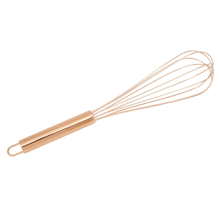 Copper Balloon Whisk, Handheld Stainless Steel Coated Wire for Egg  Whisking, Blending, Beating, Stirring (12 Inches)