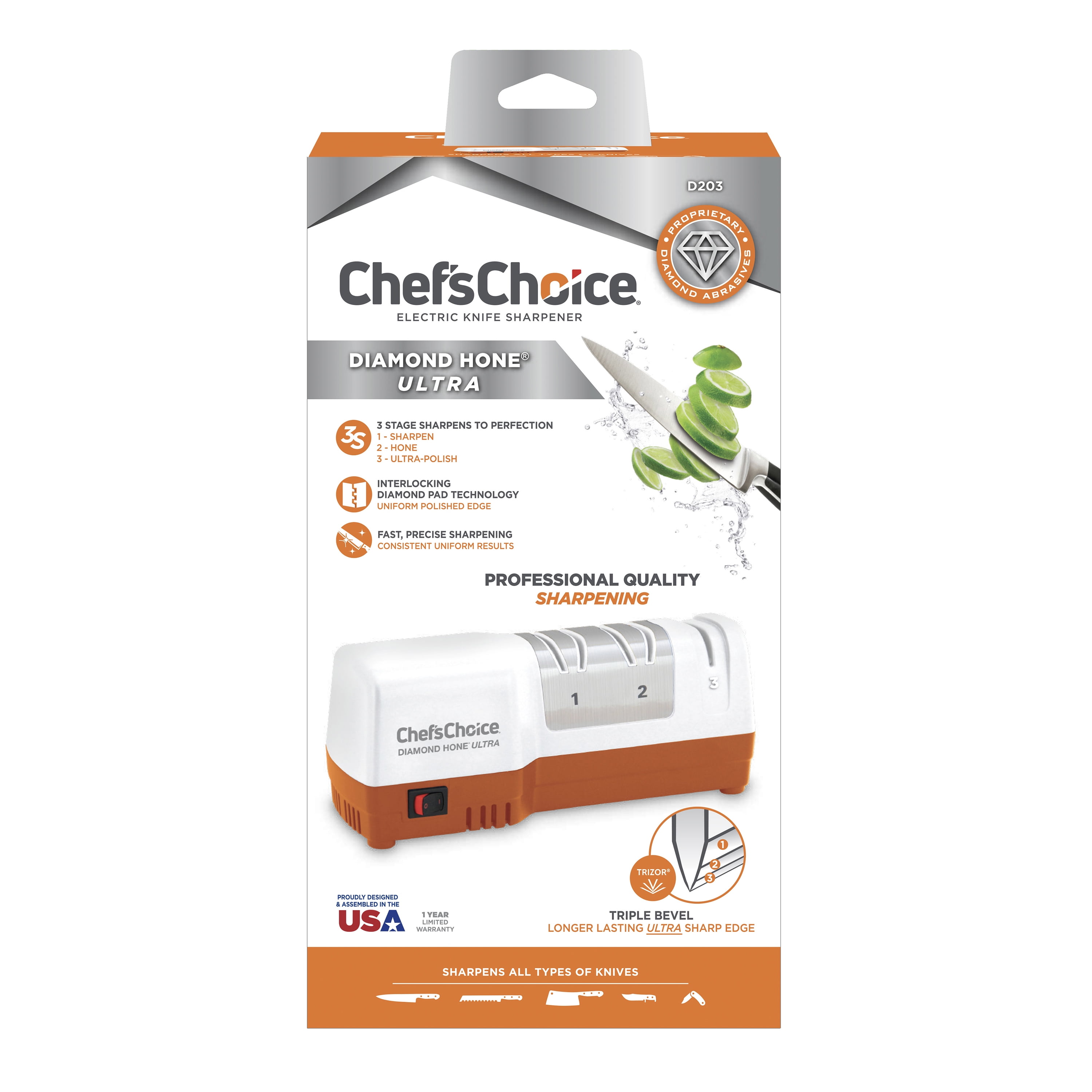 Chef'sChoice 3-Stage Diamond Professional Electric Knife Sharpener, 20  Degree, Gray at Tractor Supply Co.