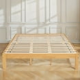 thumbnail image 2 of Subrtex 12" Solid Wood Platform Bed Frame with Wooden Slats, Natural Wood, King, 2 of 8