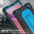 thumbnail image 5 of FIEWESEY Tablet Case for Lenovo Tab One (TB305FU) 8.7 inch Heavy Duty Shockproof Protection Cover with Shoulder Strap Kickstand for Lenovo Tab K9 8.7 inch 2025 (Model: TB305FU) / Tab One (BlackBlue), 5 of 8