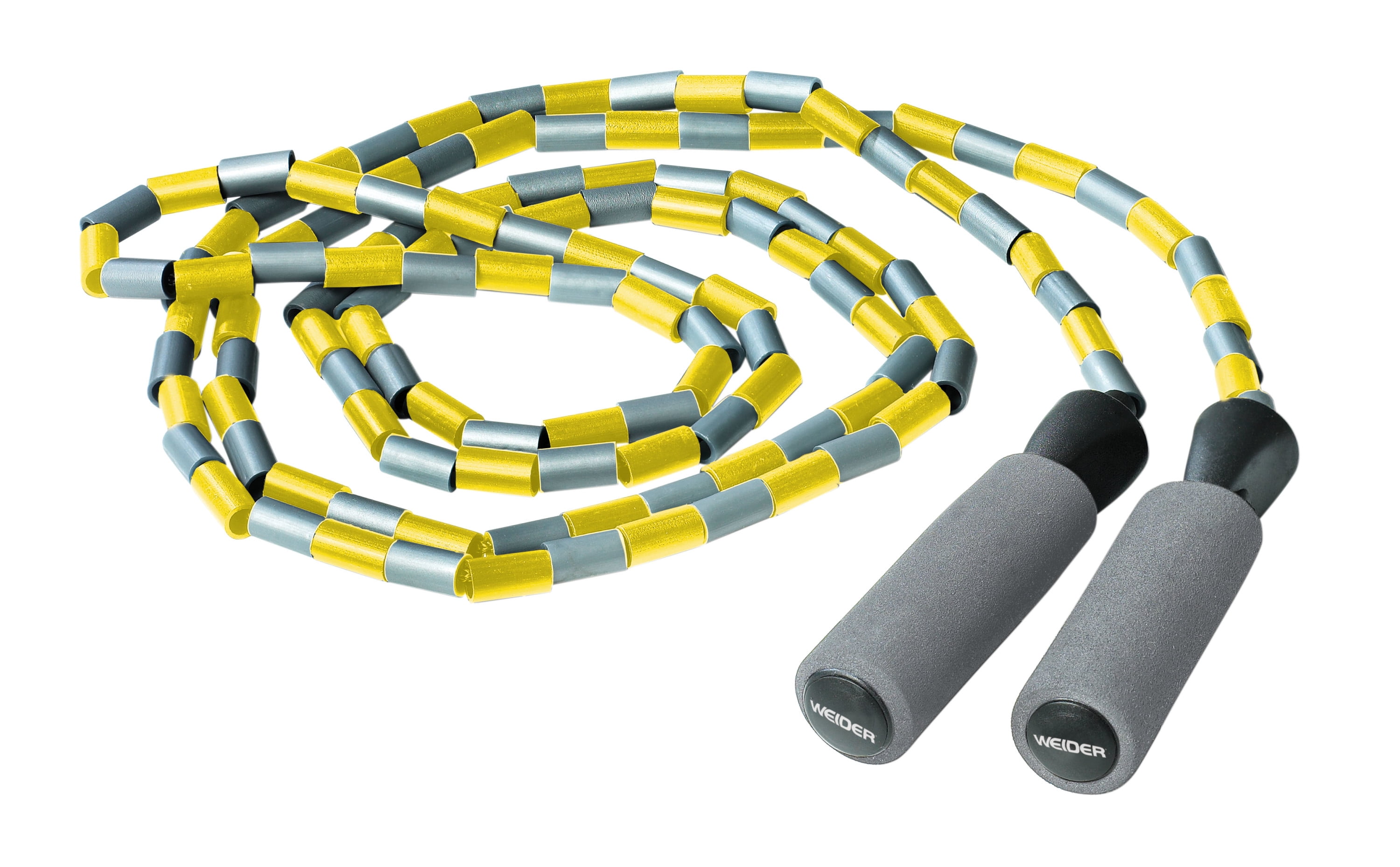 Weider Beaded Jump Rope with Foam Padded Handles for Improved Grip and