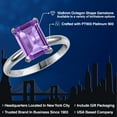 thumbnail image 2 of Gem Stone King PLAT-900 Platinum Purple Amethyst Engagement Ring for Women | 3.50 Cttw | Octagon 10X8MM | Gemstone February Birthstone | Size 5, 2 of 6