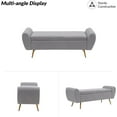 thumbnail image 5 of Teddy Storage Bench for Bedroom, Extra Long Boucle Bench for King Size Bed, Modern Upholstered End of Bed Ottoman Bench with Arms for Entryway Living Room (Grey), 5 of 7