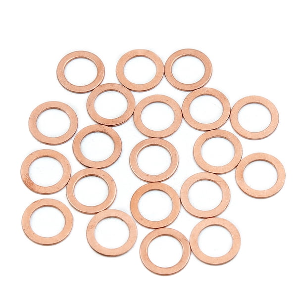 Arandelas de Cobre Junta Plana 12mm Diámetro Interior de Coche 20Pcs