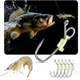 thumbnail image 2 of 10/20/30Pcs Luminous Live Shrimp Hooks, Live Shrimp Hooks, Heavy Duty Metal Barbed Fishhook Freshwater Saltwater Catfish Bass Fishing Hook Fishing Accessories, 2 of 7