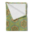 thumbnail image 2 of Geometric Soft Flannel Fleece Blanket, Ornamental Interwoven Shapes in Vintage Style Abstract Repetitive Symmetric Art, Cozy Plush for Indoor and Outdoor Use, 50" x 60", Multicolor, by Ambesonne, 2 of 5