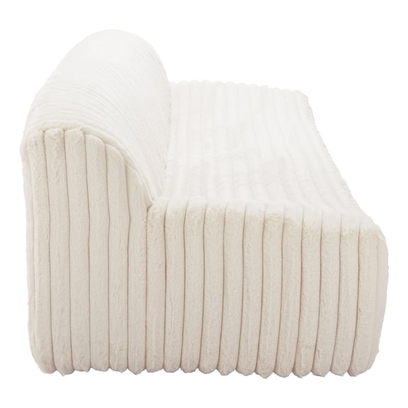 ZUO Osterbro Plush Cord-Style Fabric Upholstered Sofa in Cream
