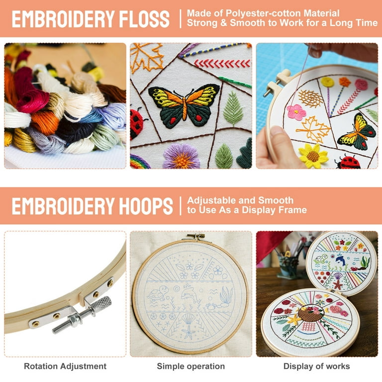 4 Set Embroidery Starter Kit Embroidery Kit for Beginners Adults