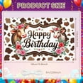 thumbnail image 2 of Cow Theme Banner Floral Decor Cow Birthday Display Brown Spots Flower Crown Floral Birthday Backdrop for birthday party kids party family gathering, 2 of 9