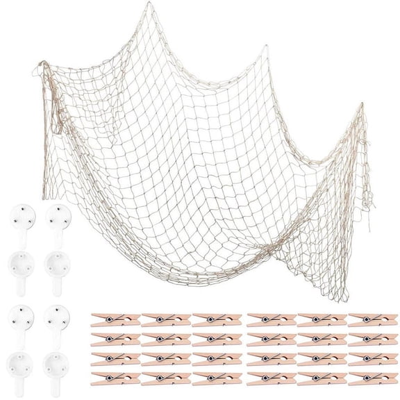 Fish Net for Home Wall Decorative Mediterranean Style Nautical ,Baby Shower,Photographing Decor