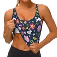 thumbnail image 3 of Uemuo Floral Rabbit Pattern Women's Sports Bra - High Impact Support, Breathable, and Comfortable Athletic Bra for Running, Yoga, and Workouts, 3 of 9