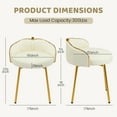 thumbnail image 4 of Furniliving Swivel Vanity Makeup Chair, Comfy Accent Chair with Low Back, Faux Leather Small Makeup Stool for Living, Bedroom, Beige, 4 of 11