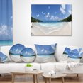 thumbnail image 4 of Designart Blue Seychelles Island Panorama - Seascape Throw Pillow - 12x20, 4 of 5
