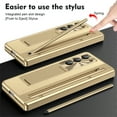 thumbnail image 6 of for Samsung Galaxy Z Fold 6 Case, with Stylus + Stylus Holder + Tempered Glass Screen Protector, All-Inclusive PU Leather Plating PC Hinge Protection Case for Samsung Galaxy Z Fold 6, Gold, 6 of 8