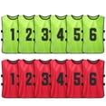 thumbnail image 1 of Chaleco 12 PCS Adultos Pinnies de fútbol Secado rápido Camisetas del equipo de fútbol Deportes Scrimmage Entrenamiento del equipo de fútbol Baberos numerados Práctica Chaleco deportivo, 1 of 8