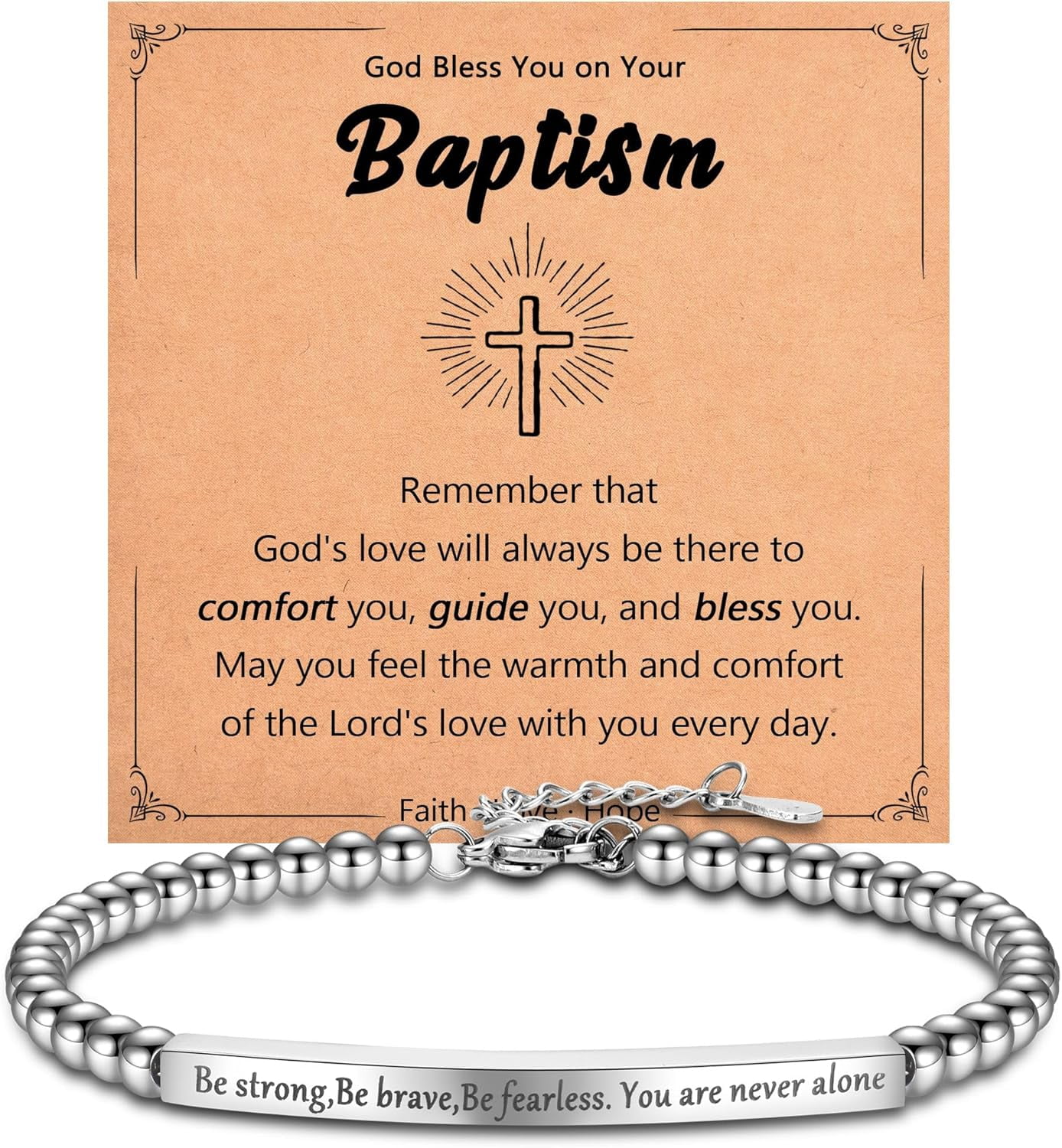 Christian Bible Verse Bracelet For Women - Stainless Steel Engraved With Inspirational Quote, Black String, Gift Box