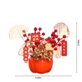 thumbnail image 3 of BGZLEU Chinese Lunar New Year Decoration Fake Flower Blessing Bucket Desk Gift Artificial Potted for Entryway Festival Wedding, Pomegranate, 3 of 8