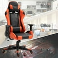 thumbnail image 6 of Gaming Chair Office Desk Chair Ergonomic Reclining Computer Chair Height Adjustable Swivel Recliner with Headrest Lumbar Support, Black Orange, 6 of 7