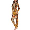thumbnail image 2 of Renewold Warmth Long Sleeve Pajamas Set of 2 Women's Thanksgiving Turkey Pumpkins Loungewear Stylish Athletic Clothing Nightwear for Winter Fall Clothes,Buffalo Grid,Size M, 2 of 5